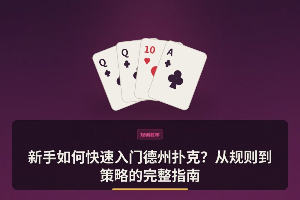新手如何快速入门德州扑克 - 新手如何快速入门德州扑克?从规则到策略的完整指南